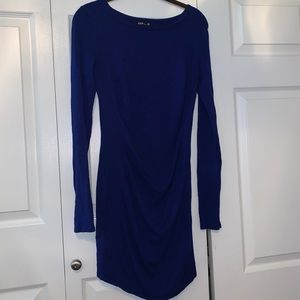 Long sleeve royal blue mini dress
